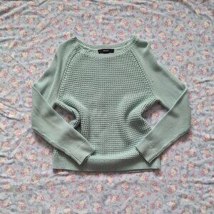 forever 21 pastel teal / turquoise / blue green knit sweater | womens sweaters o